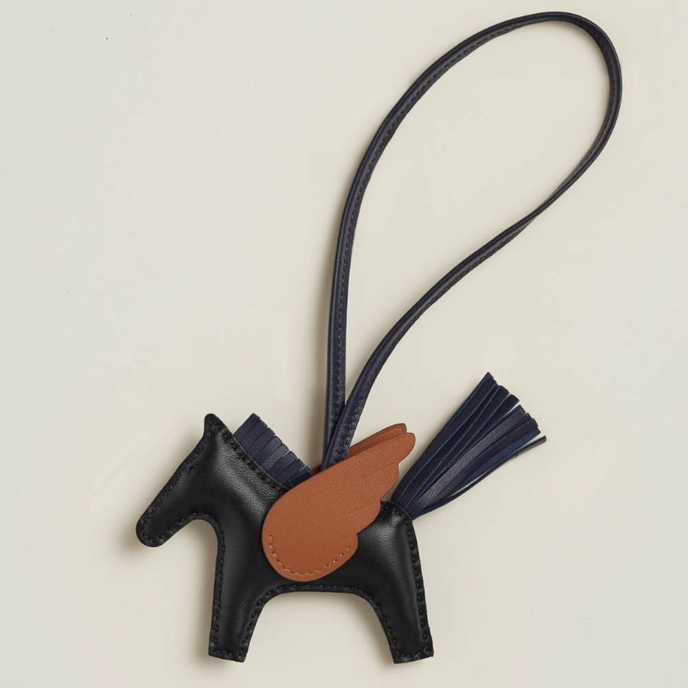 Brand New, Authentic Rodeo Pegase PM charm in color Noir/Bleu Nuit/Gold